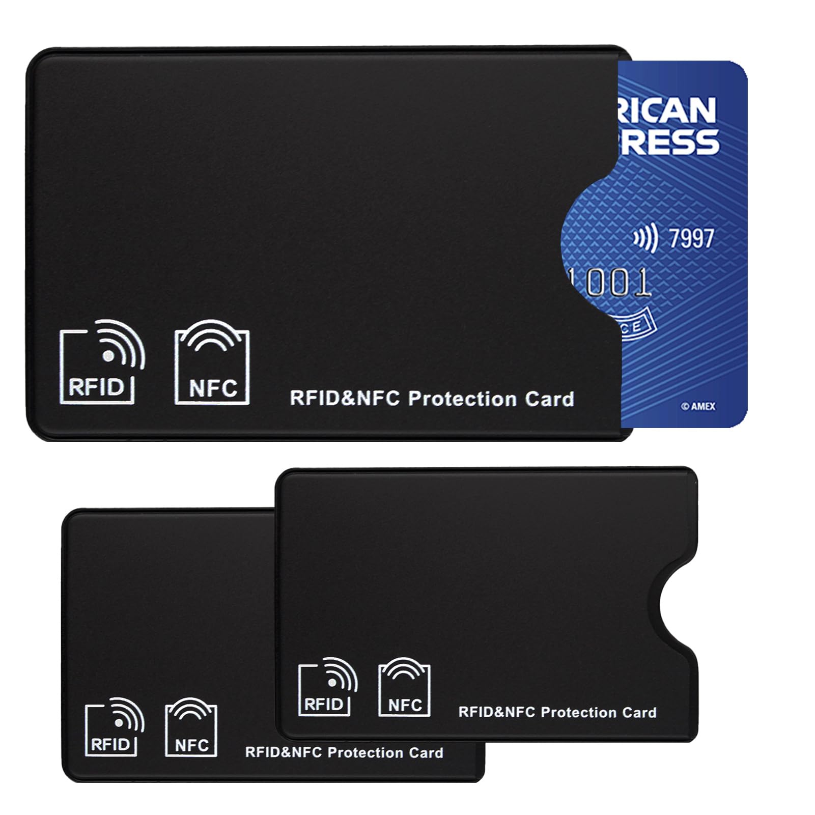 3 Pack RFID Card Holder,Card Protection Wallets,RFID Blocking Card Holder,Scan Proof Credit Card Holder,Credit Card Protectors,RFID Sleeves for Credit Cards,for Bank Cards(Black)-image-9