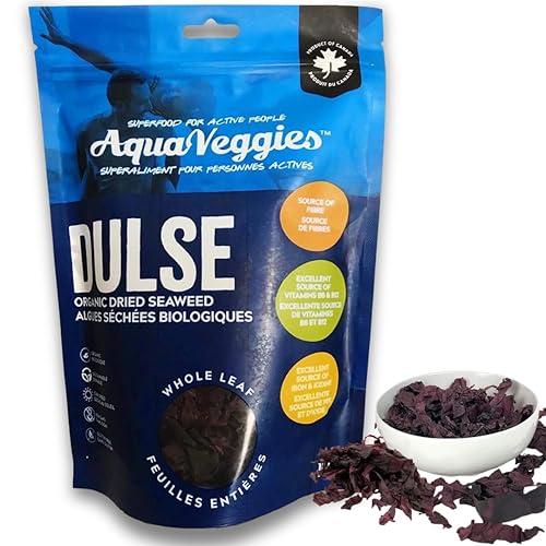 Miniatura 19 de Aqua Veggies Organic Atlantic Dulse Flakes grandes de 2 onzas, cosechadas a mano, secado al sol, Bahía de Fundy, excelente fuente de vitaminas B6