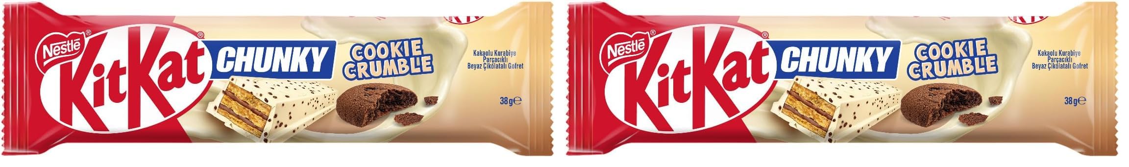 Nestlé Kitkat Chunky Kakaolu Kurabiye Parçacıklı Beyaz Çikolatalı Gofret 38 Gram (2 paketi)