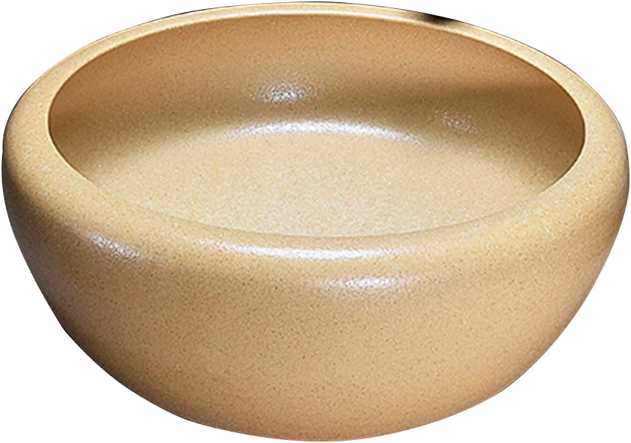 WOTZOV Ceramic Bathroom Sink Artistic Bathroom Vessel Sink Round, Smooth Ceramic Countertop Basin Sink, Washbasin 41 * 41 * 16Cm For Home Hotels Restaurants Decoration,SingleBasin