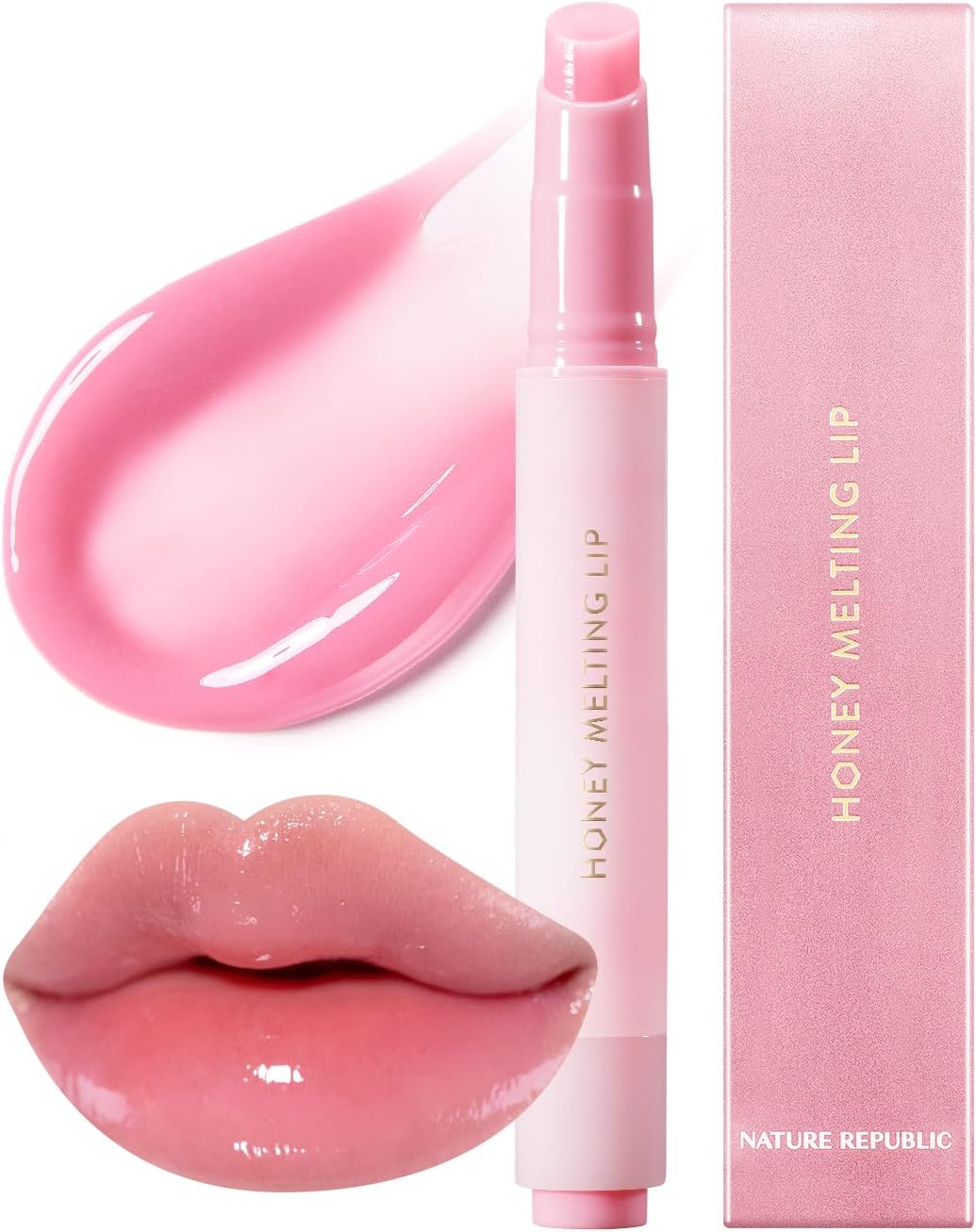 Nature Republic HONEY MELTING LIP PLUMPING (11 PINK) SOFT LIP STICK Tint & Plump Hydrating Gloss, Moisturizing balms, Volumizing formula & Sheer tint, Glowy Finish, korean make up