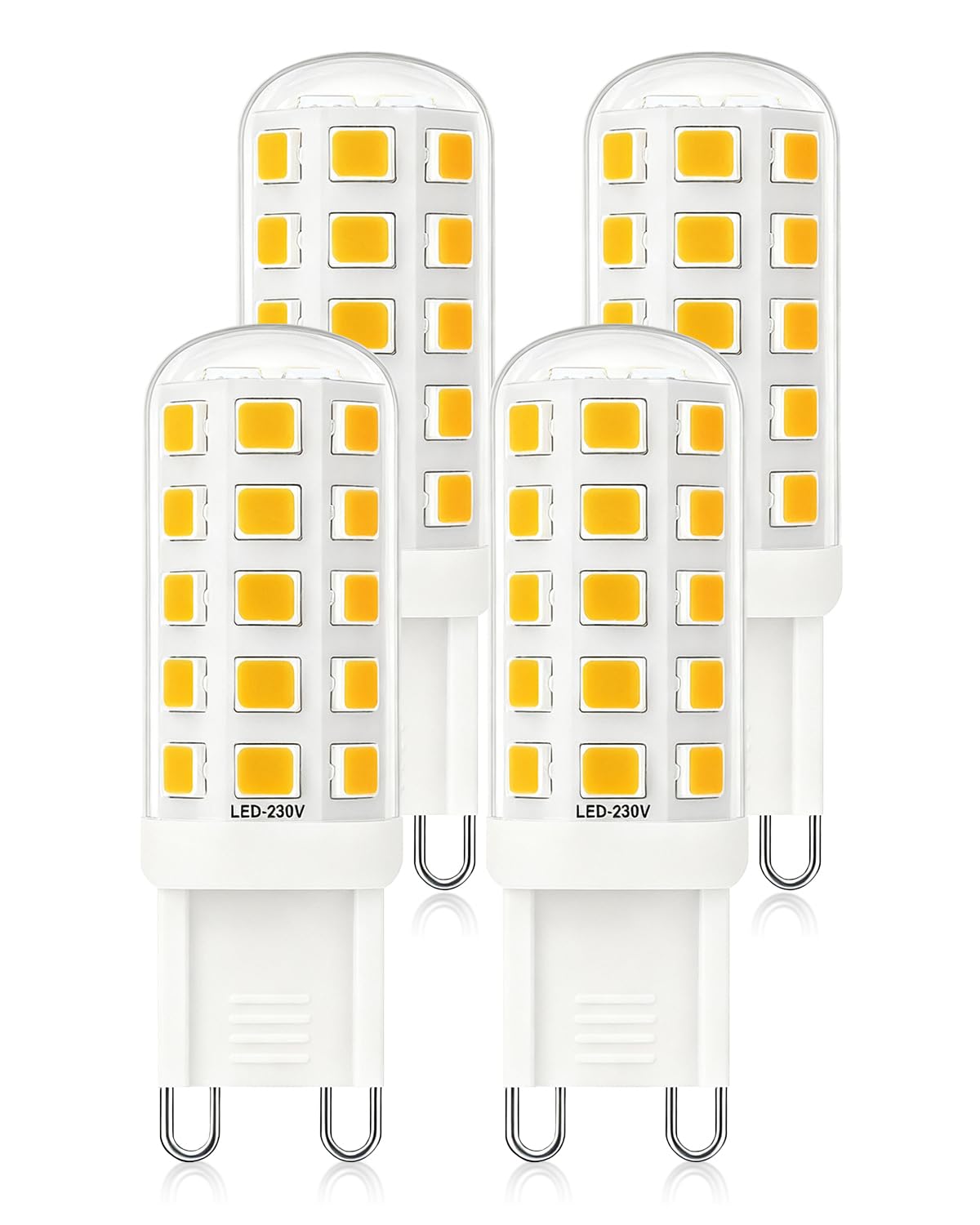 Mizlay G9 LED Lampen Energieklasse B 3W/580lm 25W 28W 33W 40W Halogenlampen Entspricht, G9 Glühbirnen, Nicht Dimmbar, GU9 Sockel Energiesparende LED Lampe, CRI>85, AC220-240V (Warmweiß 3000K, 4 Stück)
