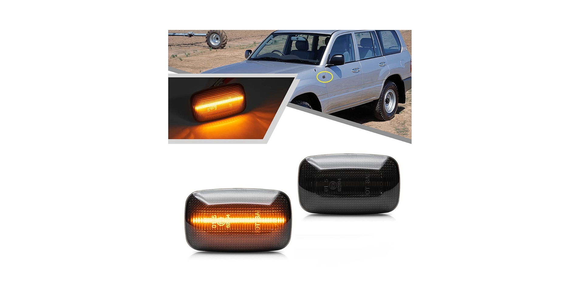 Amazon.com: 2Pcs LED Side Marker Lights for Toyota Land