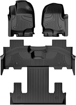 Floor Mats for 2018-2025 2026 Ford Expedition/Expedition Max/Expedition Limited, with 2nd Row Bucket Seat, All Weather Protection Mat Includes 1st and 2nd 3rd Row Liner Black