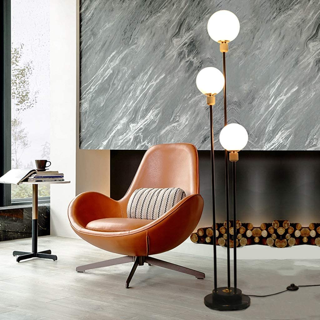 Nowoczesna Lampa Podłogowa Metalowa Lampa Podłogowa Z 3 Abażurem Kulowym Nowoczesna Kreatywna Lampa Stojąca Do Salonów Gabinet I Biuro Oświetlenie Podłogowe Lampa do Czytania Sypialnia