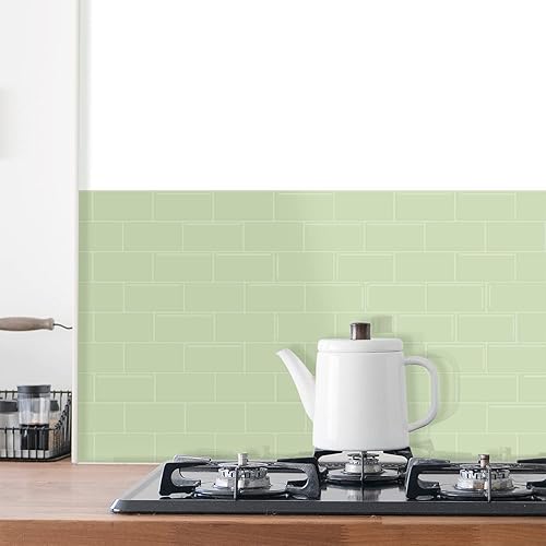 Miniatura 2 de Alwayspon 10 hojas de azulejos 3D de PVC para salpicaduras de despegar y pegar, papel tapiz autoadhesivo de 12 x 6 pulgadas, calcomanías para