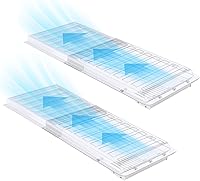 Touri 2-Pack Magnetic Floor Vent Extenders - Thick PET Deflectors for 10-12" Registers, Extend 17-28" Under Furniture for Better Airflow