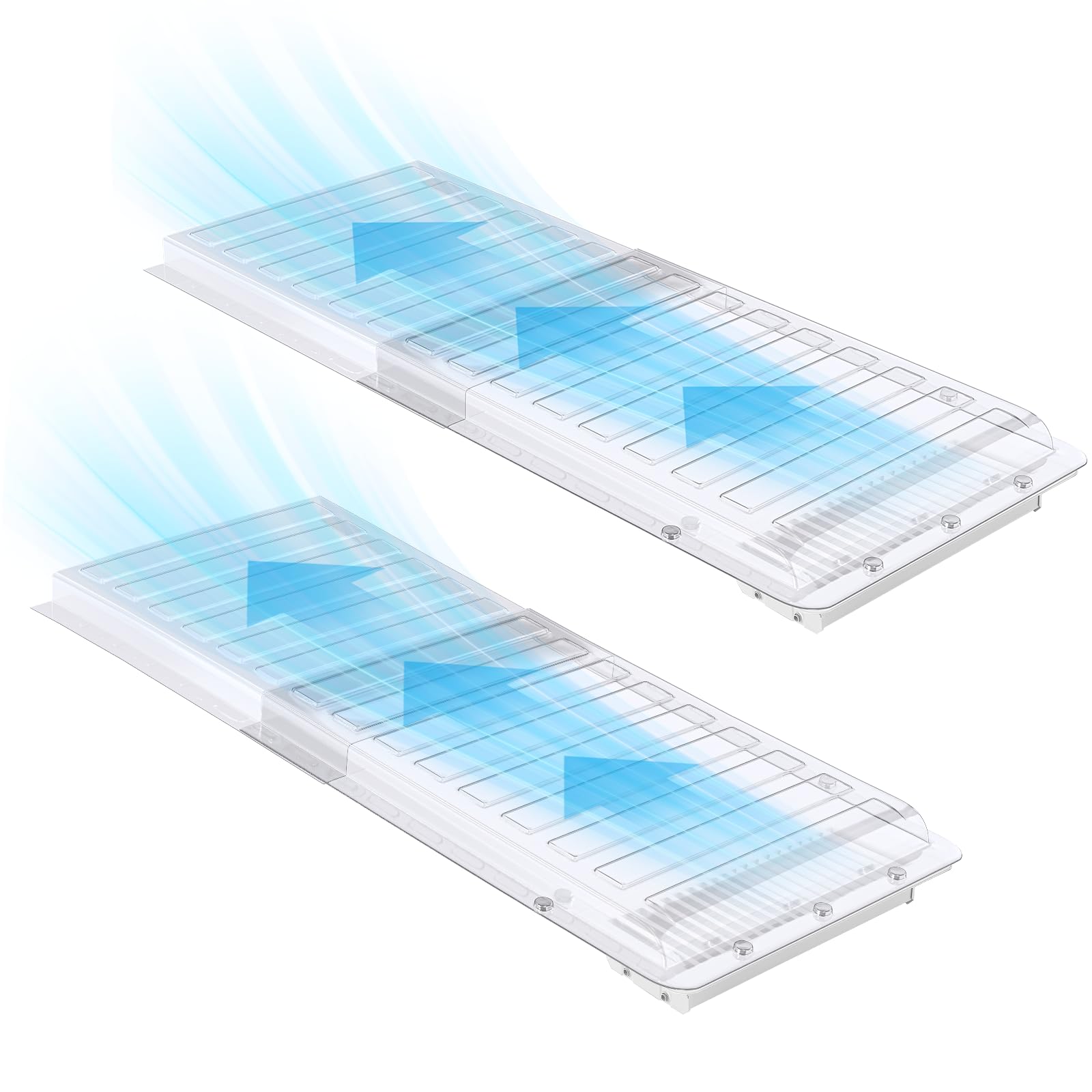 Touri 2 Pack Magnetic Air Vent Extender for Under Furniture, Upgraded Thickened Floor Vent Deflectors for Home Floor, Thick PET Material, Fits 10" to 12" Floor Registers, Extends up to 28" Long