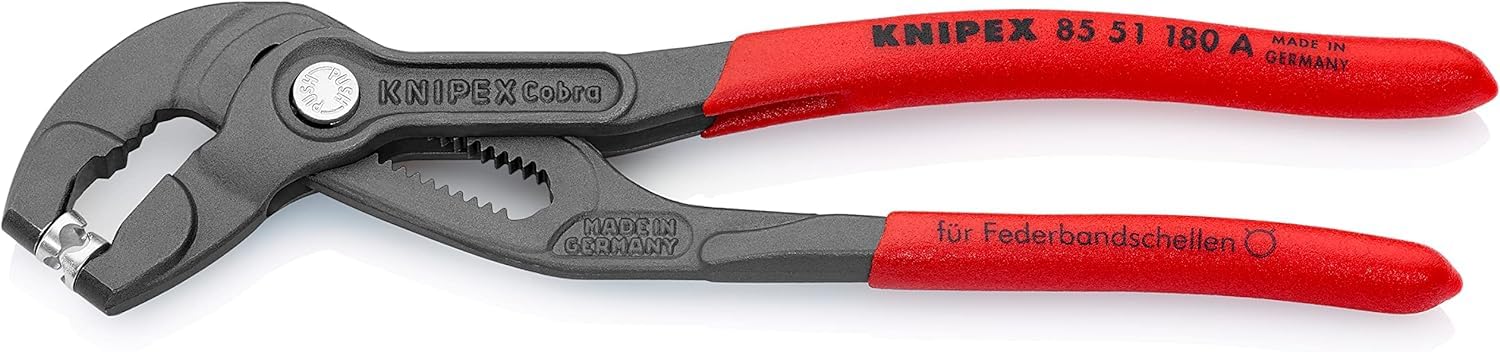 KNIPEX Pince à colliers autoserrants gaines PVC anti-dérapantes 180 mm, 85 51 180 A