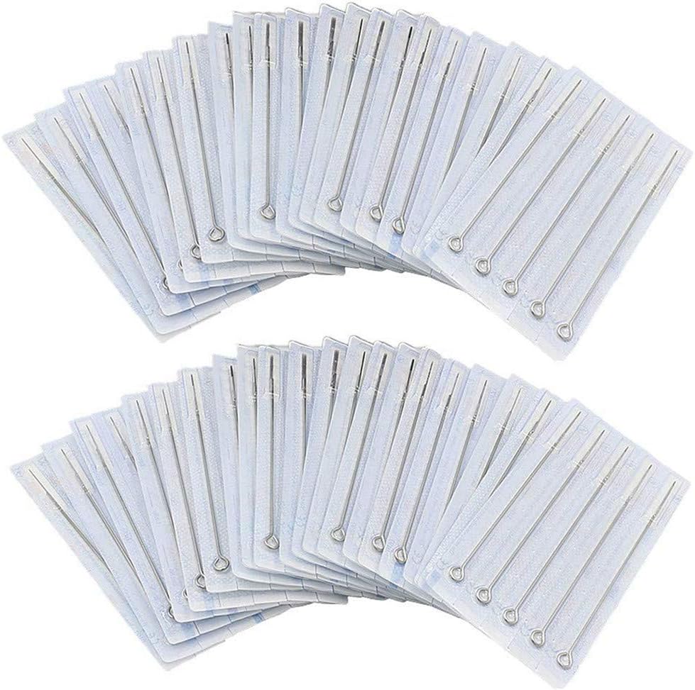 Autdor Tattoo Needles Set - 50PCS Sterile Bugpin Tattoo Needles 5RS Tattoo Machine Needles Disposable Tattoo Gun Needles 5 Round Shader for Tattoo Kit