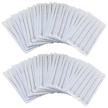 Tattoo Needles Set - Autdor 50PCS Sterile Bugpin Tattoo Needles 1RL Tattoo Machine Needles Disposable Tattoo Gun Needles 1 Round Liners for Tattoo Kit