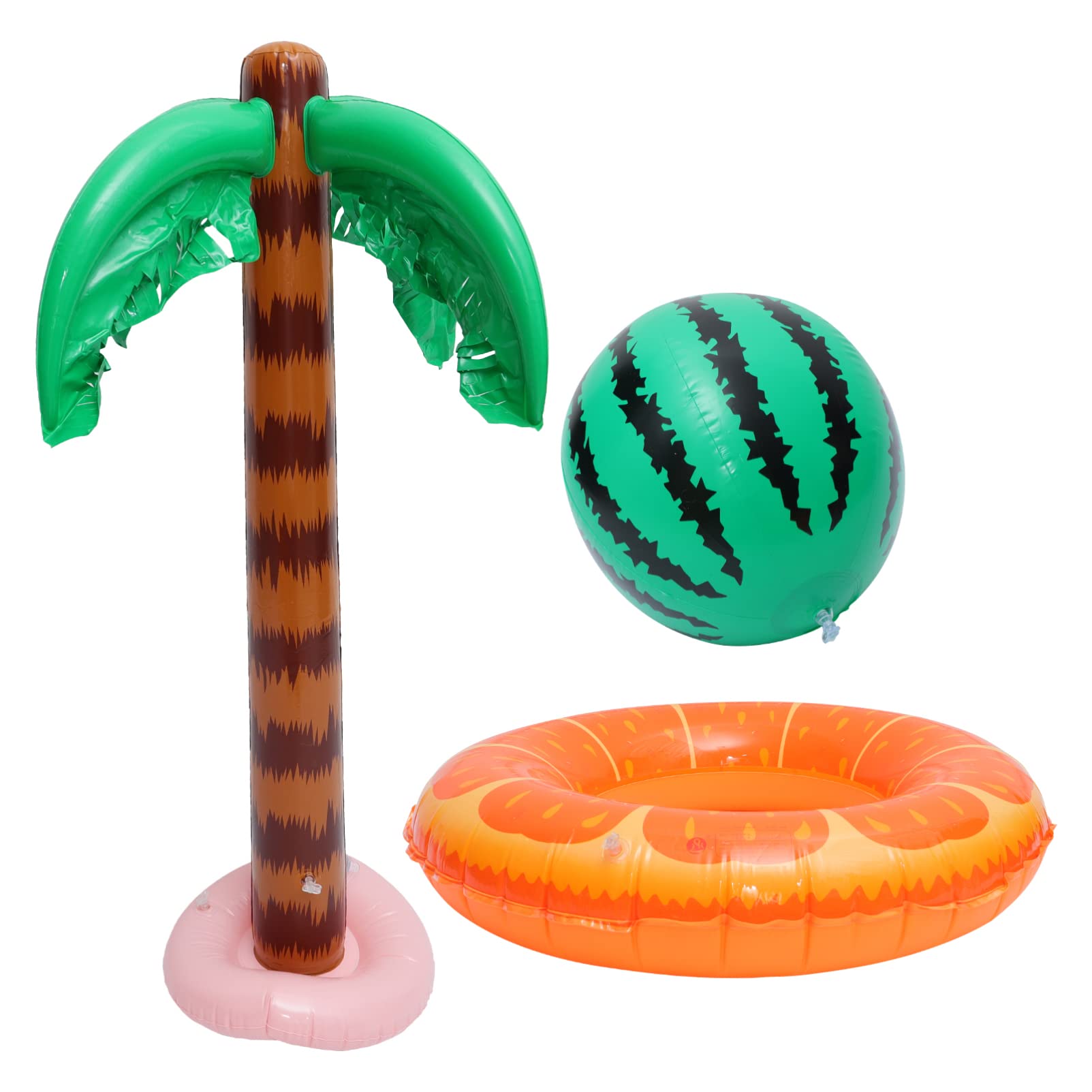 Albero Di Cocco Gonfiabile 90cm in Pvc Per Feste Hawaiane Tropicali, Decorazioni Per Feste in Spiaggia e Piscina, Set Da 3 Pezzi Accessori Per Eventi Estivi