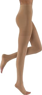 JOBST Relief Waist High Graduated Compression Stockings 30-40mmHg - Comfortable Unisex Design - Closed Toe, Beige, Small