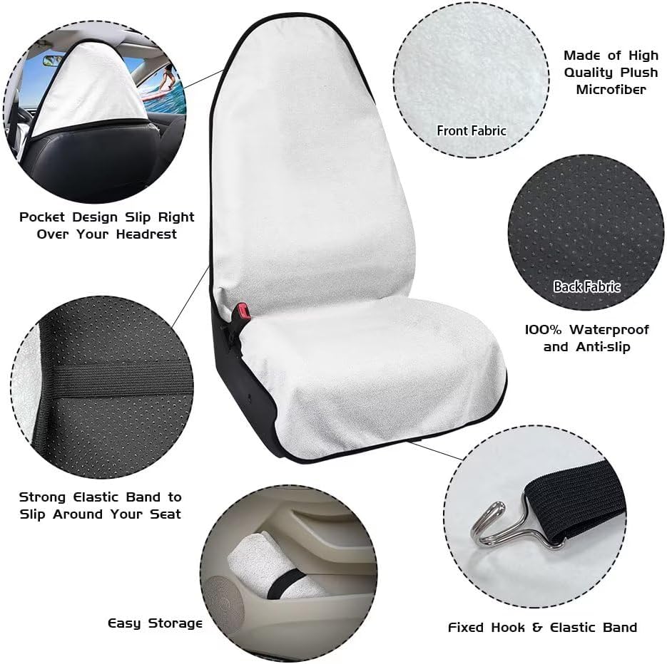 Full Moon Over The Sea 2pcs Decorative Waterproof Seat Covers Great for After Workouts,Gym,Sports,Yoga,Running,Beach,Dog Park,Suitable for All Seasons