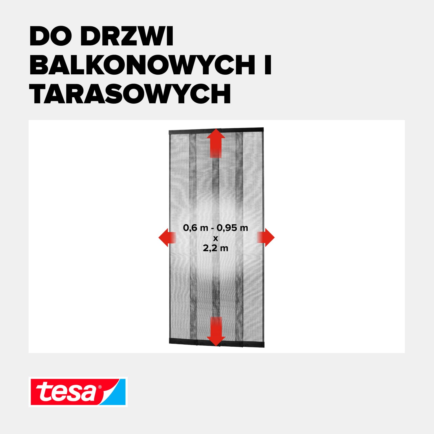 tesa INSECT STOP Aluminum Lamella Curtain Premium - teleskopowa moskitiera na drzwi balkonowe, bez wiercenia, antracyt - 95 x 220 cm
