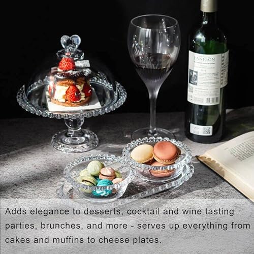 Clear Glass Cake Stand With Dome,Crystal Cake Plate With Dome Cover,Footed Cake Set For Kitchen, Birthday Party, Wedding, Dishwasher Safe #TOP7