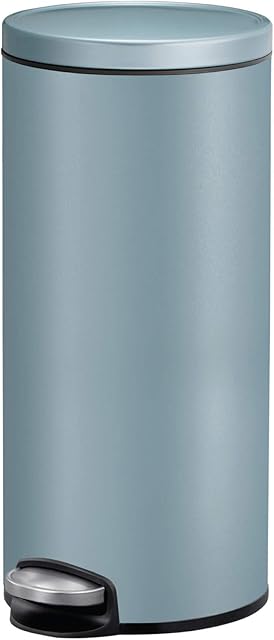 EKO - Eva Kitchen Bin - Pedal Rubbish Bin with Removable Inner Bucket - Perfect for Kitchen & Home, Titanium Blue, 30 Litre