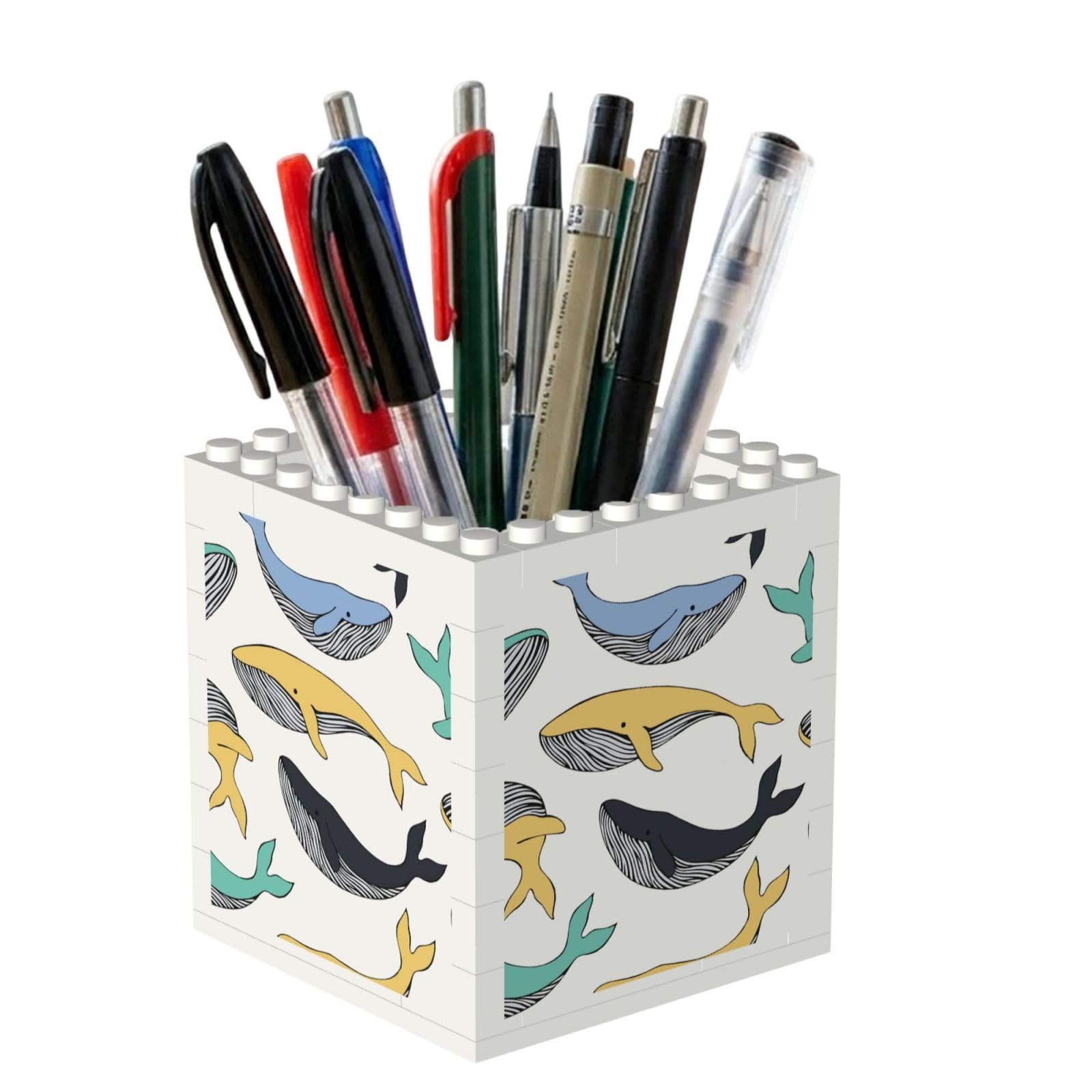 Poadnly Whales Whale Animal, Pen Pot Pencil Holder for Office Home School, Compact Desk Organiser for Office Stationery