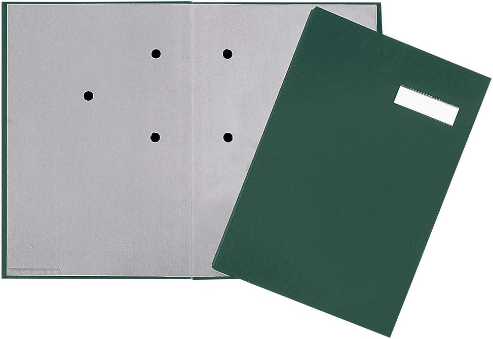 Pagna de Luxe 24201-03 Signature Folder 20-Piece Fabric Cover/Flexible Back/Pink Blotting Paper/Label/Green