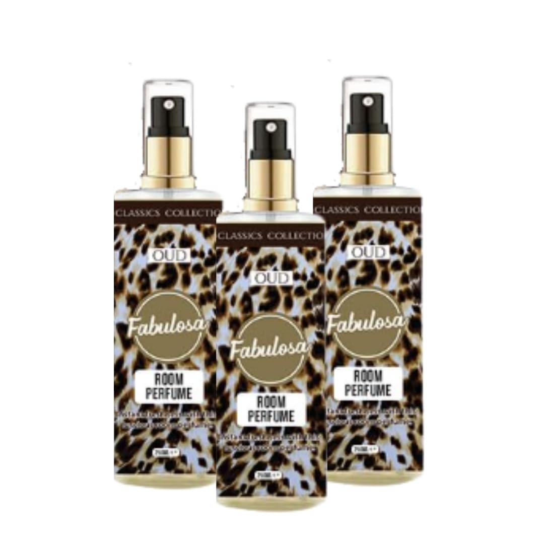 Fabulosa Room Spray Fragrance Perfume, Odour Removing Room Freshener Spray, Fragranced Perfume Air Freshener, 250ml, 3 Pack, Oud