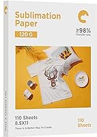 Hiipoo Sublimation Paper 8.5x11 Inch, Work with Sublimation Ink and E Sawgrass Inkjet Printers for Mugs T-Shirts Light...