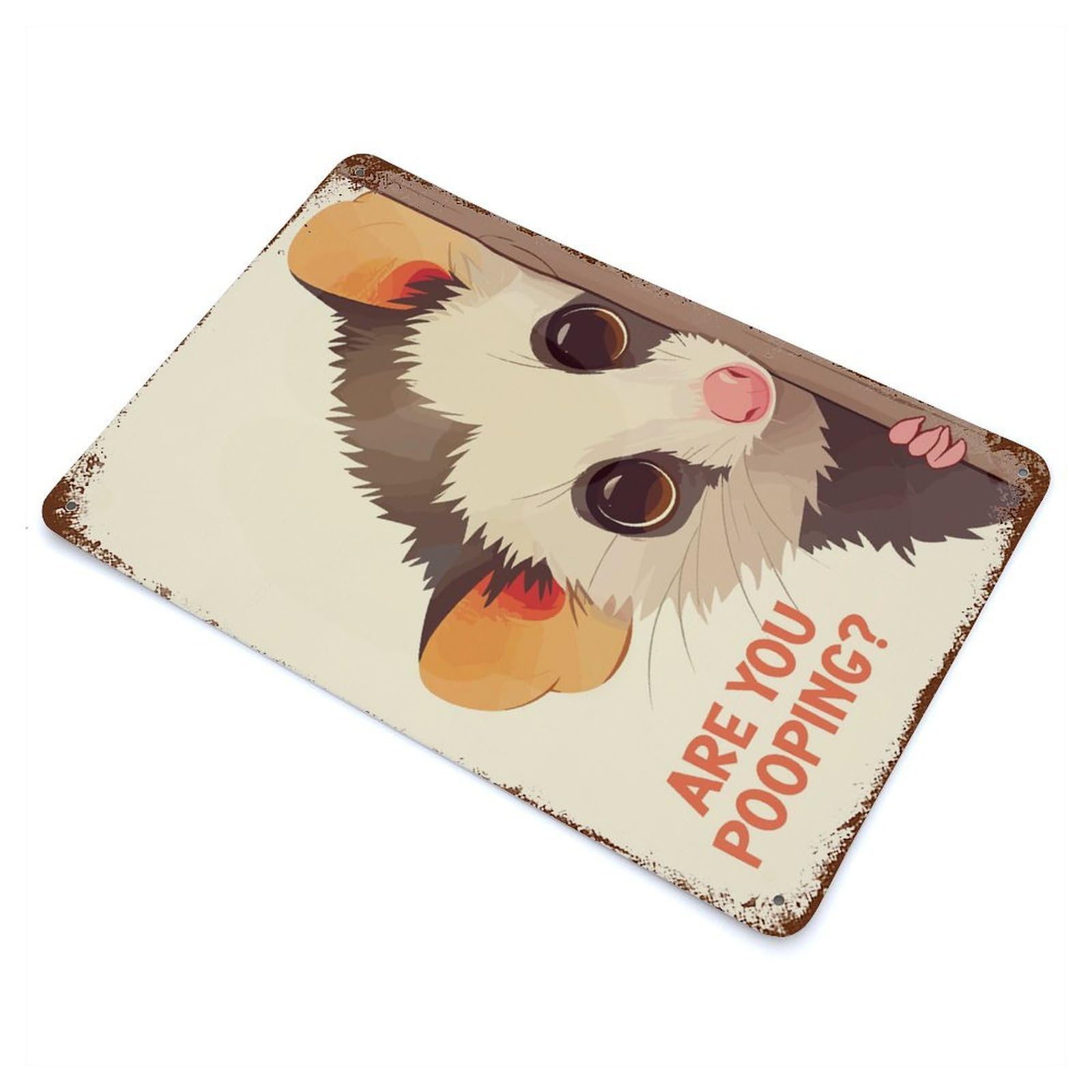 Opossum Are You Pooping Rusty Metal Tin Sign 11.8"x7.9", Classic Wall Plaque for Pub, Kitchen And Man Cave Decor