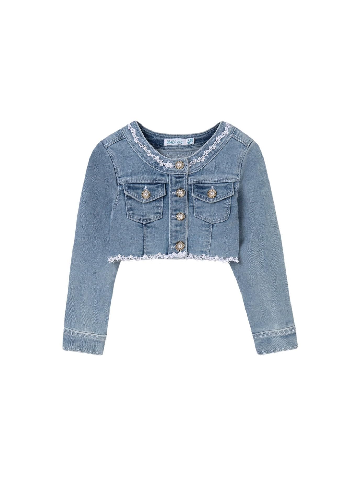 Giacca Bleached Giacca Jeans Per Bambine Abel Lula Design Con