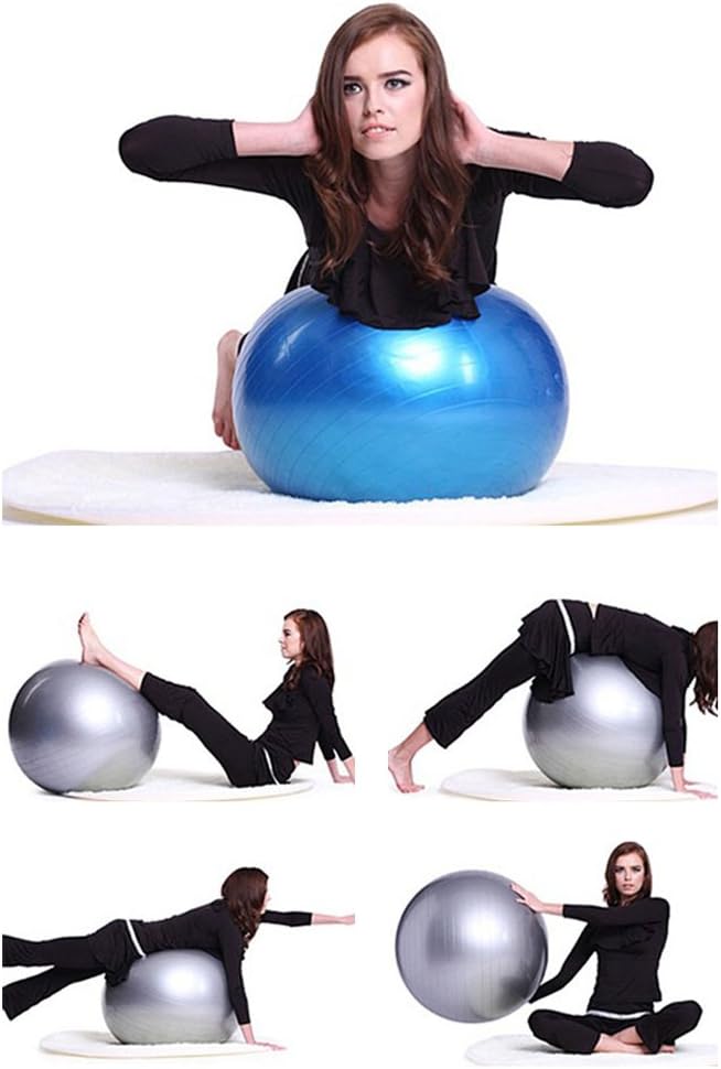 Black Friday - 40% OFF Saymequeen Anti-Burst Exercise Ball with Foot Pump for Adults Kids Balance Workout Fitness Yoga Ball 45cm/55cm/65cm/75cm(Purple, Diameter:45cm/17.7 inch)