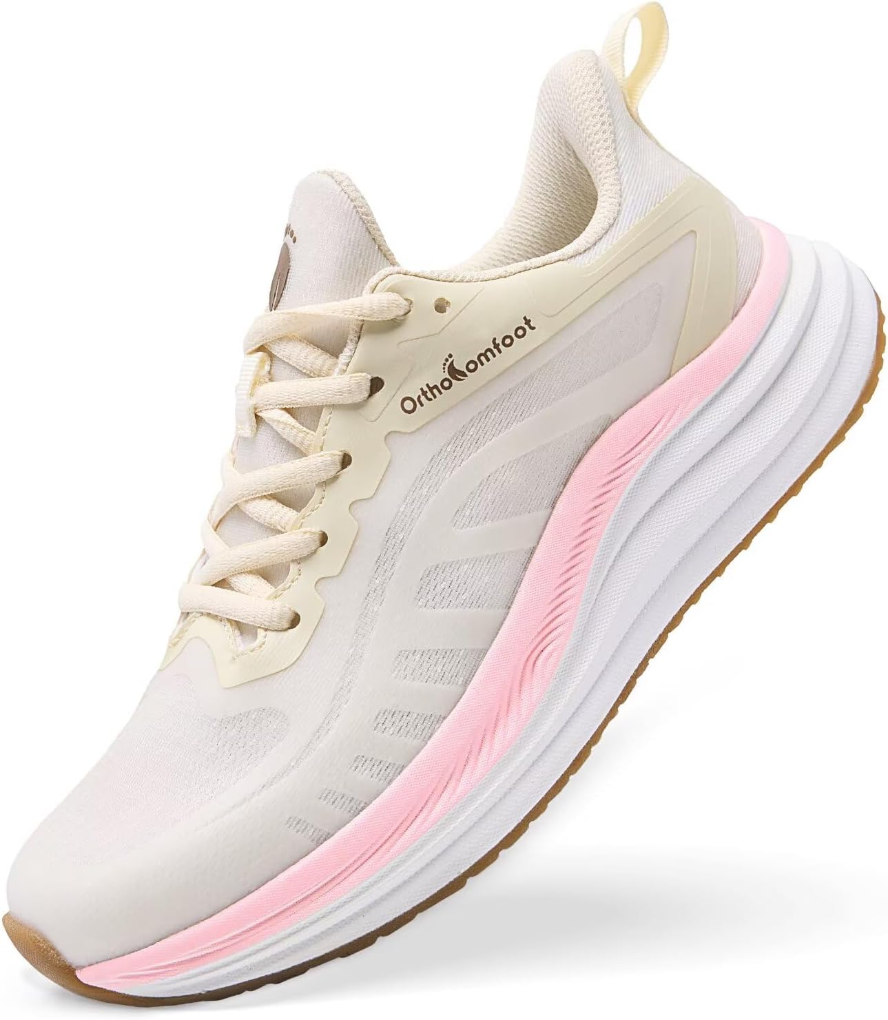 Women's Orthopedic Road Running Shoes: Comfortable Arch Support Plantar Fasciitis Flat Feet Orthotic Athletic Sneakers, Breathable Casual Outdoor Tennis Walking Shoes for Foot Heel and Pain Relief