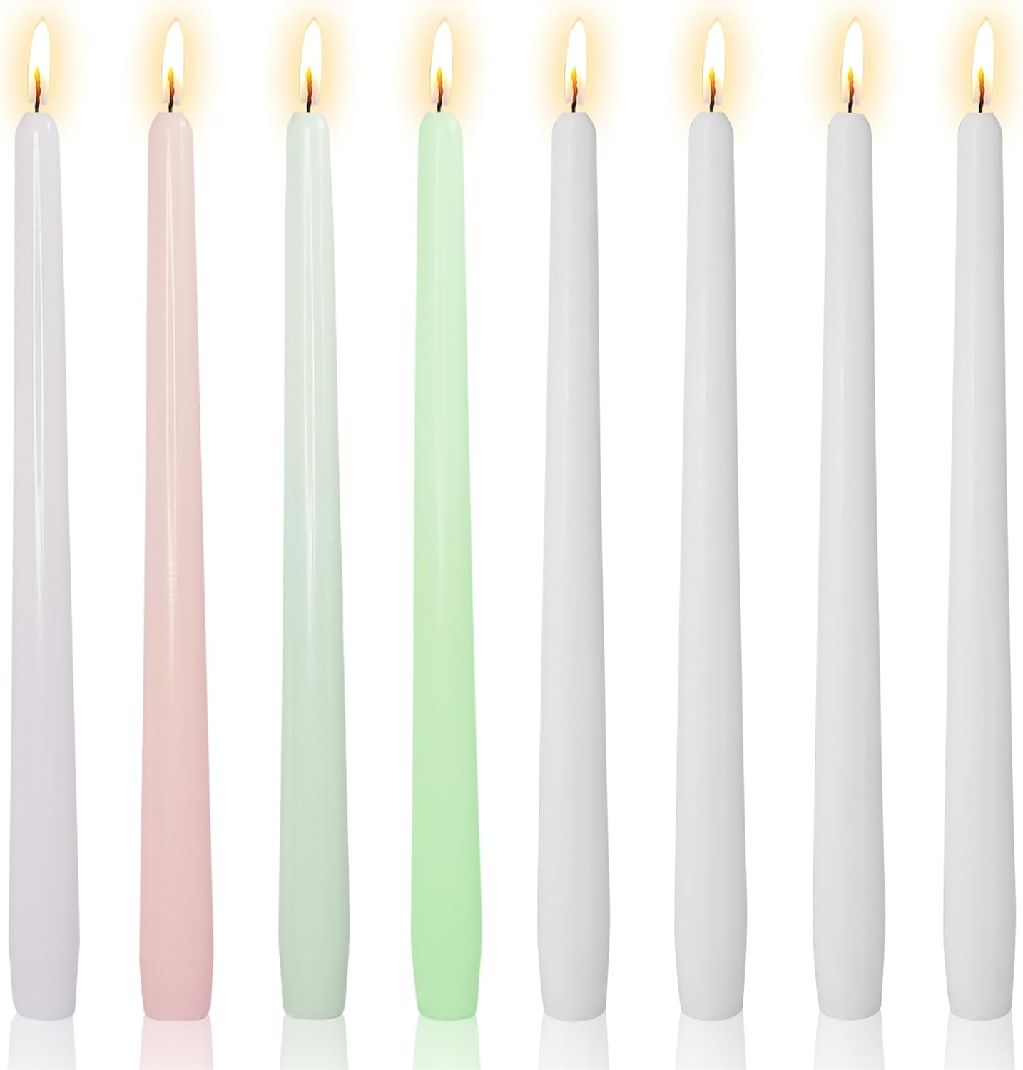 Dripless Candle Sticks Colored Taper Candlesticks,10 Inches Pink Tapered Candles Green Candle Stick Colorful Taper Candles Blue Dinner Candle Wax for Home Party Women Gift