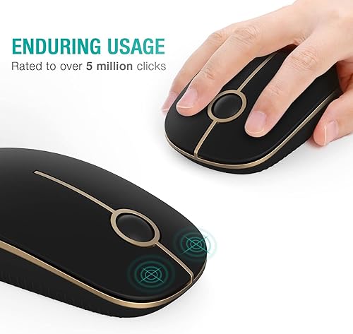 Miniatura 10 de Unipows Mouse inalámbrico  Ratón de computadora portátil delgado de 2.4 G con nano receptor, ratones ópticos móviles de menos ruido para laptop, PC,