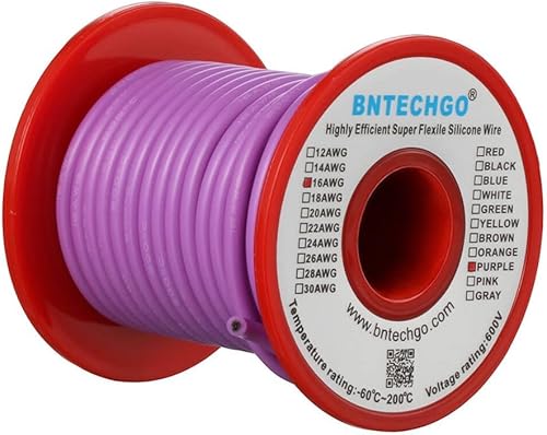 Vista 163 de Bntechgo 18 alambres de silicona suave y flexible, silicona resistente a altas temperaturas, altamente eficiente 18 AWG calibre, 150 hilos