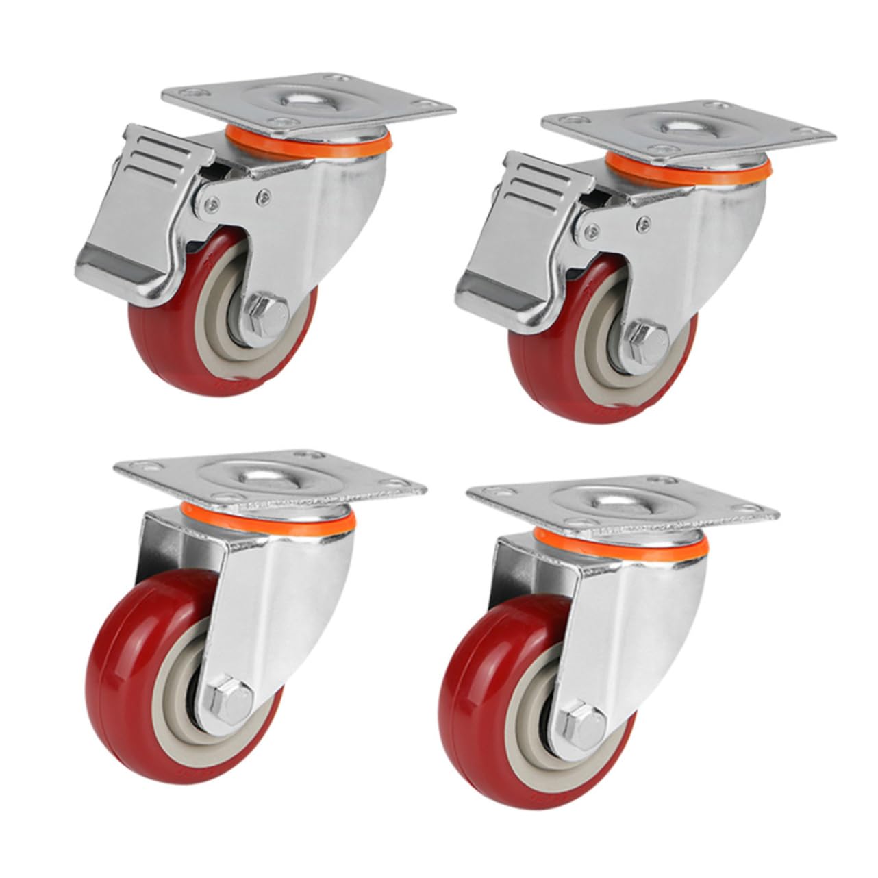 Healifty 4pcs Professional Garden Carts Wheels Trolley Parts Easy Install Quiet Rolling