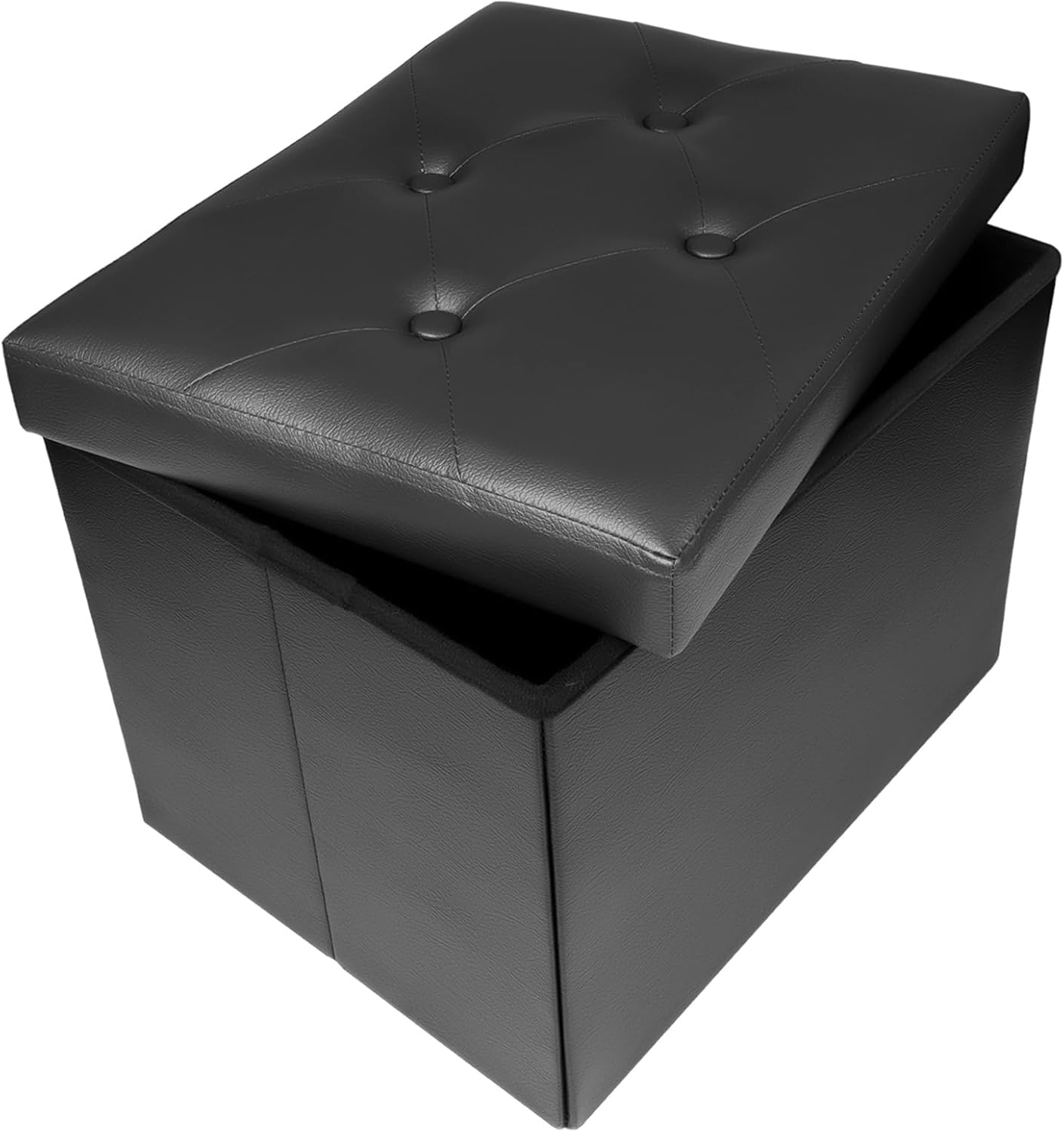 VewePata Storage Ottoman Foot Rest Stool,17 inch Folding