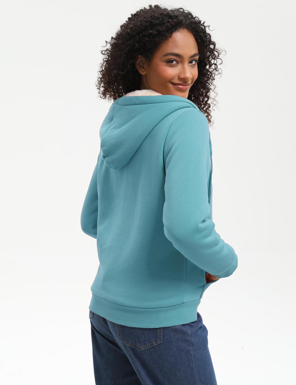 Bumeex Women's Fleece Lined Zip Up Hoodie Jacket Cozy Warm Sweatshirt Coat(No Pilling,No Fade for Long-Lasting Wear) - Image 5