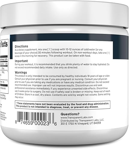 Miniatura 6 de Transparent Labs Creatine HMB - Polvo de monohidrato de creatina con HMB para el crecimiento muscular, mayor resistencia, mayor energía y mejor