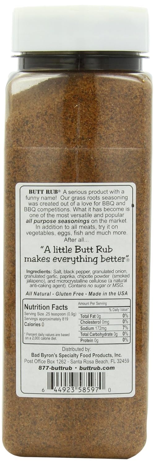 Bad Byron's Butt Rub Seasoning, 26 ounce– All-Purpose BBQ Dry Rub for Pork, Chicken, Beef & More – Gluten-Free, No MSG [Pack of 3]