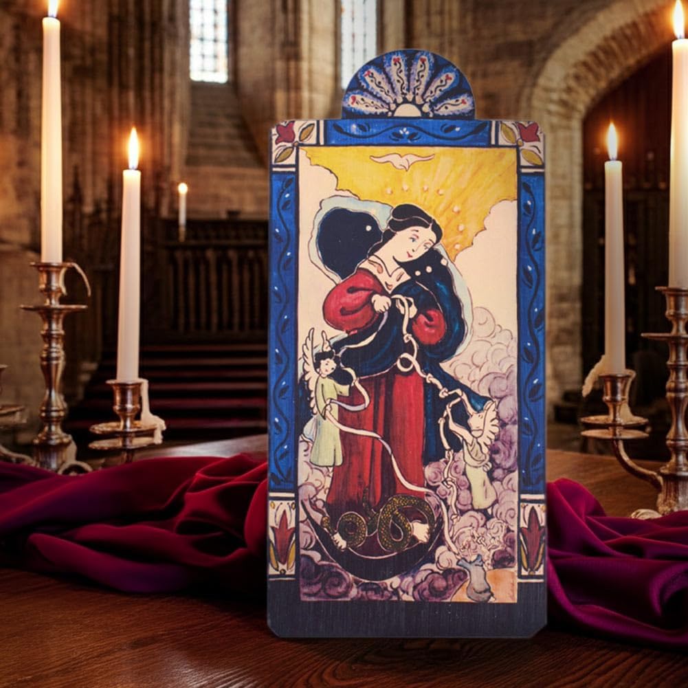 Modern Artisans Our Lady Undoer of Knots Patron Saint Retablo Plaque, 3.4 x 7 inches