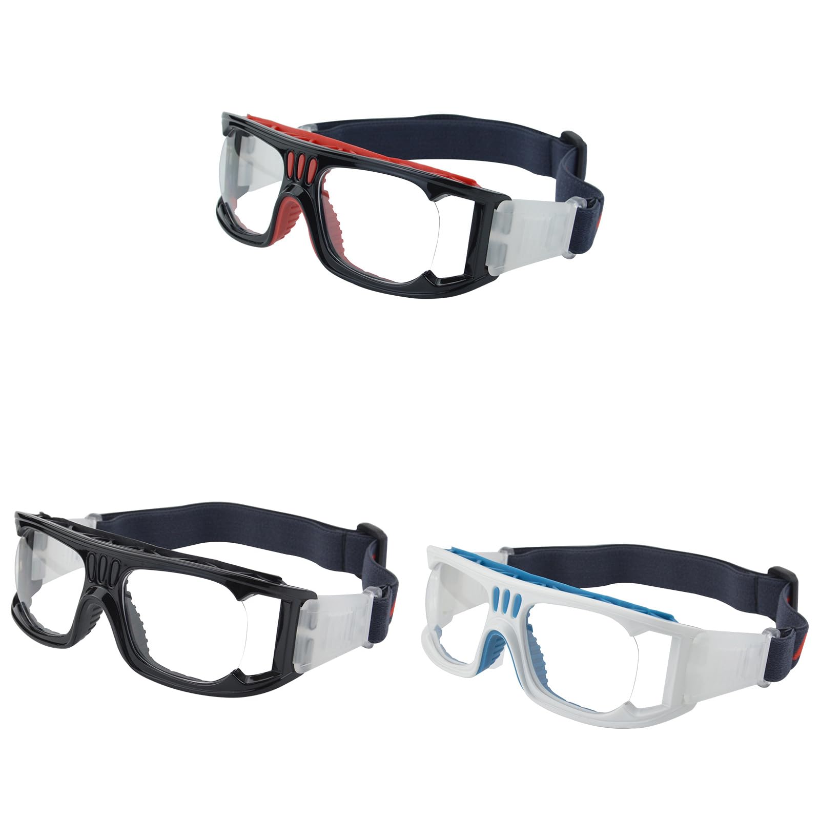 Gafas deportivas protectoras con correa ajustable para baloncesto, fútbol, deportes, lentes reemplazables