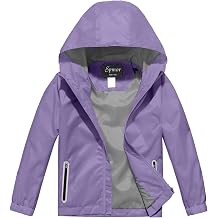 Boys Girls Rain Jackets Lightweight Waterproof Hooded Raincoat Lined Windbreakers for Kids