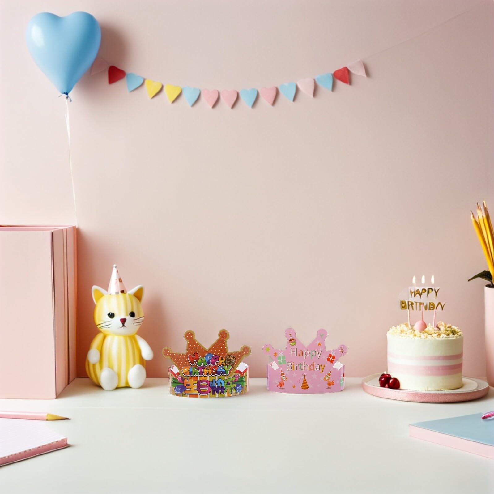 Hemobllo Sombrero de Cumpleaños para Niños de Papel, 100 Piezas Decorativas