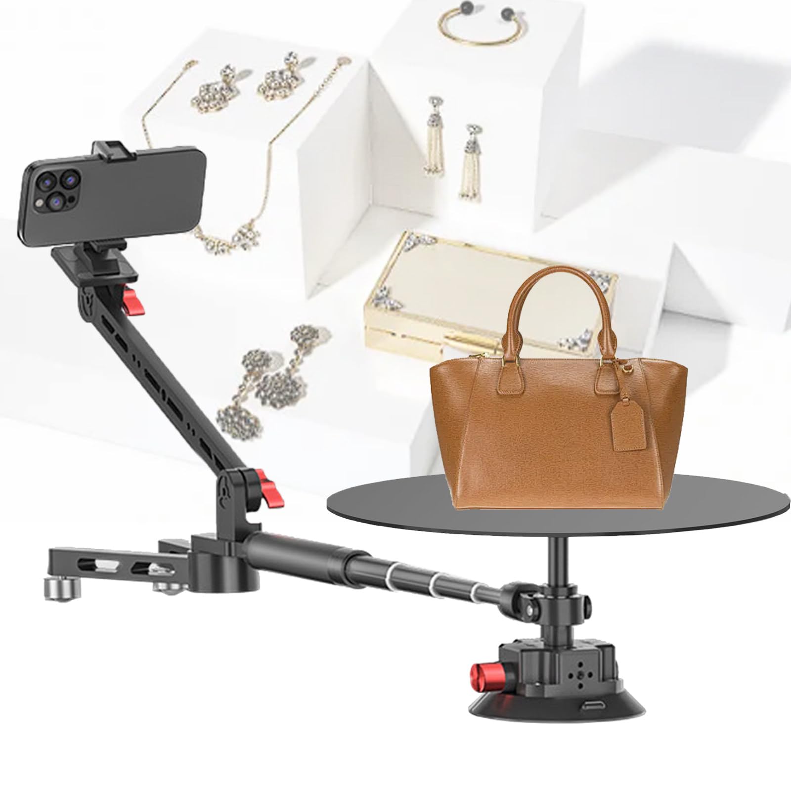 Profesjonalny gramofon fotograficzny 360 stopni, obrotowy suwak aparatu, wysuwany zestaw kamery wideo 110 cm, do fotografii