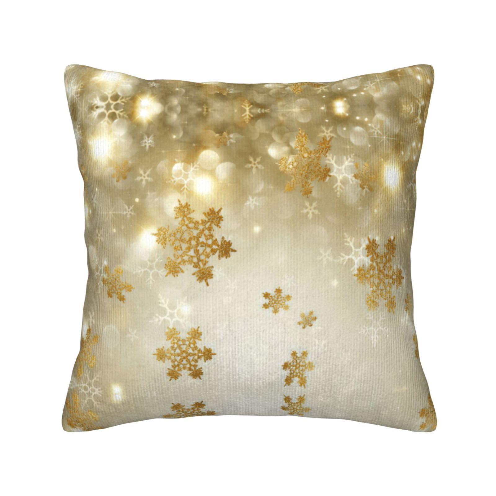 Housse de coussin en velours côtelé de soie dorée pour un salon chic