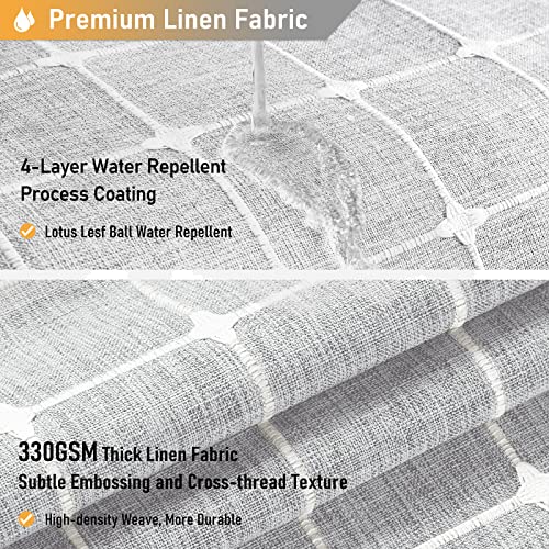 Image of BTTN Extra Long Shower Curtain - 72x96 Inch Long Boho Chic Linen Fabric Heavy Duty Shower Curtain Set with Hooks, Tall Bohemian Farmhouse Luxury Tassel Cloth Shower Curtains for Bathroom - Gray /Grey