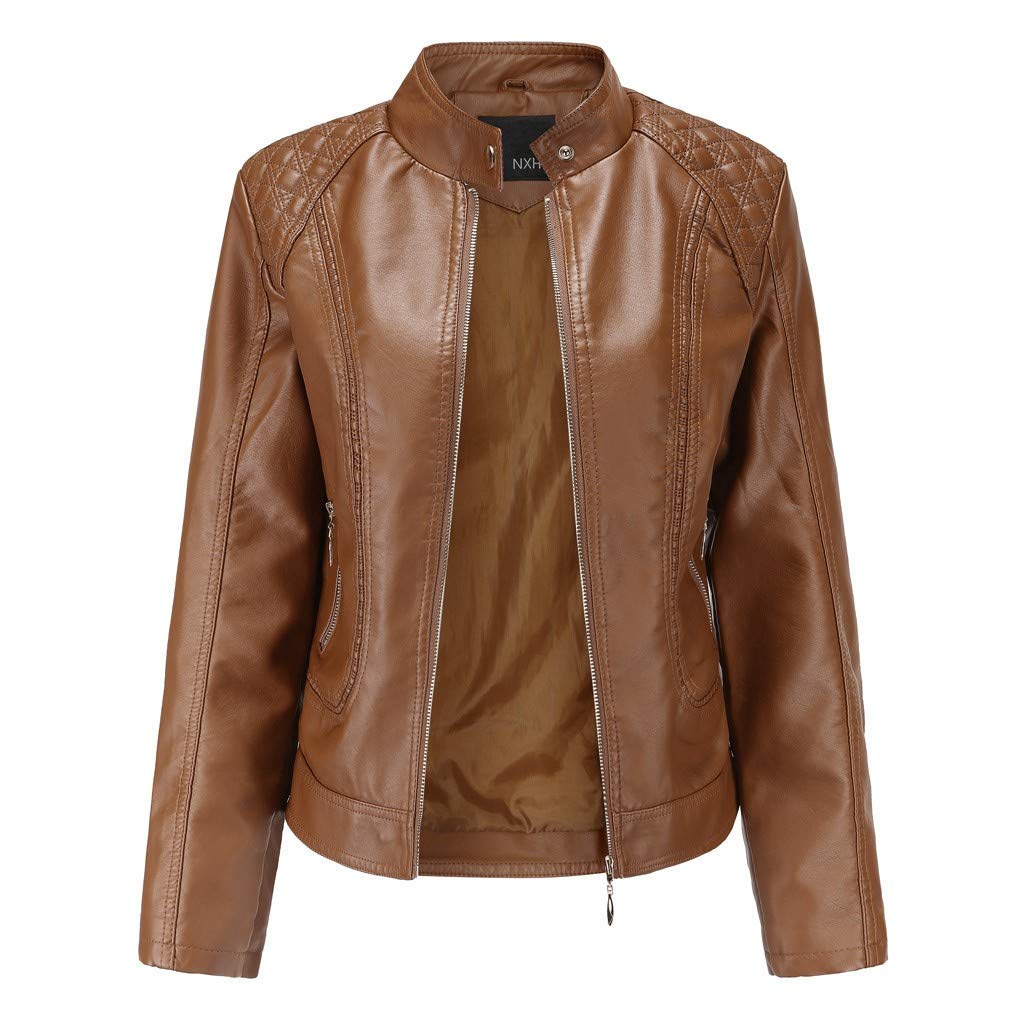 Veste en cuir véritable femme rétro d'hiver classique softshell grande taille - 5