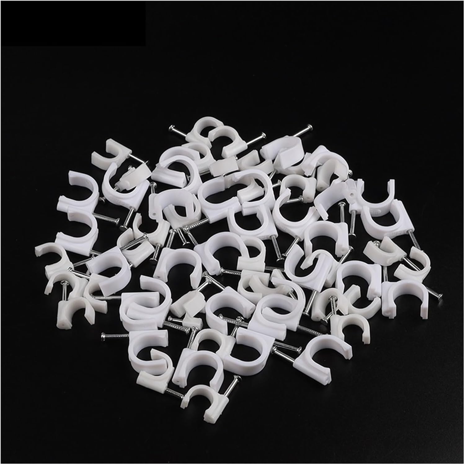 Nail Wire Clip 100PCS Round Steel Nail Cable Clips 4/6/8/9/12/16mm Wire Organize Electrical Cord Climb Wall Tie Holder Circle Plant Management(Round 14MM)