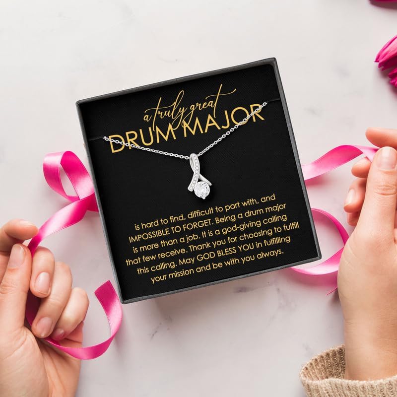 Drum Major Necklace Message Card Box Alluring Standard - Hard To Find Difficult To - Appreciation Director Drummer Marching Band Commander
