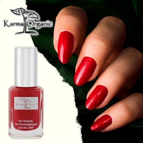 Miniatura 3 de Karma Organic Esmalte de uñas no alergénico para cutículas nupciales para mujer (rojo e incluso)