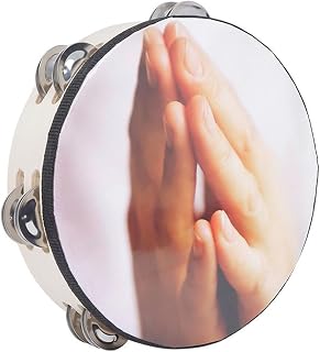 LVYUDS Pandereta de Mano de Doble Capa, Instrumento de Percusión de Pandereta Profesional for Interpretación Musical de Paloma Blanca(Color:B)
