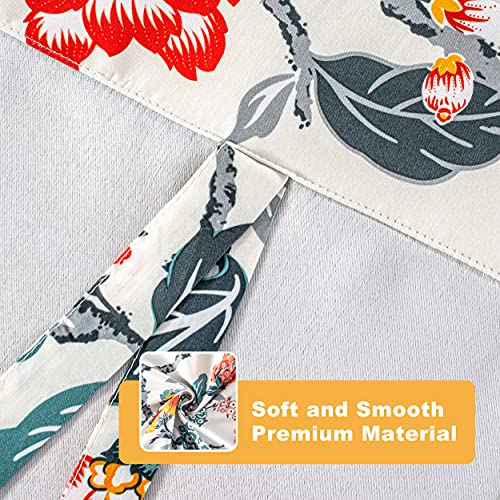 Driftaway B09F8L4PJS_CA NARF Ada Botanical Print Lined Flower Leaf Tie Up Curtain Thermal Insulated Privacy Blackout Window Adjustable Balloon Curtain Shade Rod Pocket Single 31 Inch thumb #1